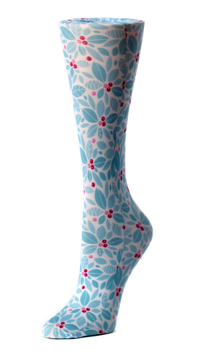 Holiday Holly Berry-Printed Compression Socks – 10-18 mmHg-Compression Socks-Med Spot Scrub Shop, LLC