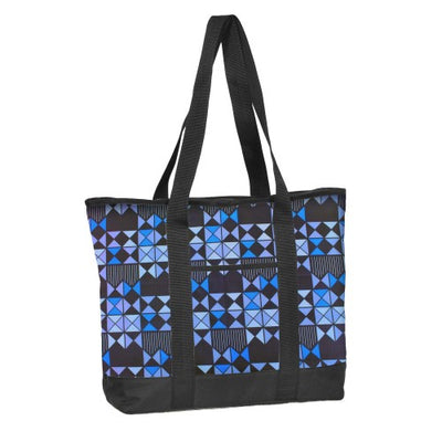 Black Blue Diamond-Fashion Print Utility Tote -Accessories-Med Spot Scrub Shop, LLC