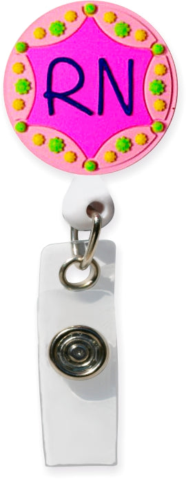 3D Rubber Retractable Badge Reel – RN-Badge Holder-Med Spot Scrub Shop, LLC