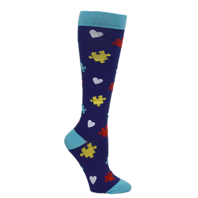 Premium Autism Awareness Fashion Compression Sock -10-14mmHg-Compression Socks-Med Spot Scrub Shop, LLC