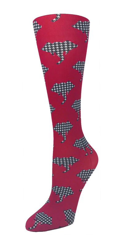 Alabama Houndstooth- Printed Compression Socks – 10-18 mmHg-Compression Socks-Med Spot Scrub Shop, LLC