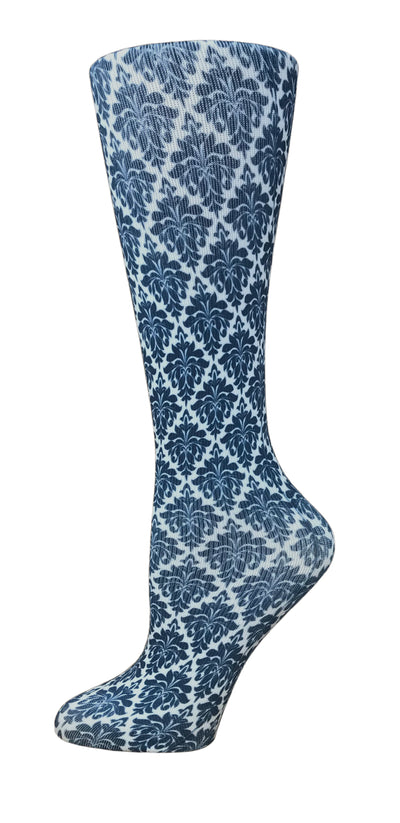 Black Flowers-Printed Compression Socks-10-18mmHg-Compression Socks-Med Spot Scrub Shop, LLC