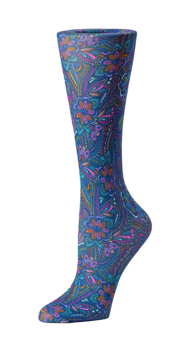 Bright Flowers- Sheer Compression Socks – 8-15 mmHg-Compression Socks-Med Spot Scrub Shop, LLC