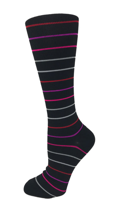 Black Stripes-Doctor’s Choice Compression Socks- 8-15 mmHg-Compression Socks-Med Spot Scrub Shop, LLC
