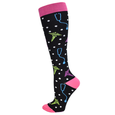 Premium Medical Icons Fashion XL Compression Sock 10-14mmHg-Compression Socks-Med Spot Scrub Shop, LLC