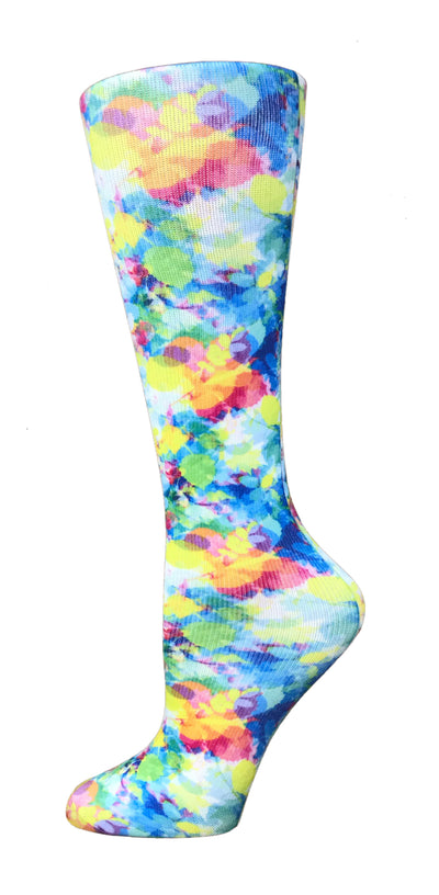 Bright Watercolors-Printed Compression Socks -10-18 mmHg-Compression Socks-Med Spot Scrub Shop, LLC