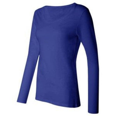 Women's Silky Long Sleeve Underscrub T-Shirt - Blue -T-Shirt-Med Spot Scrub Shop, LLC