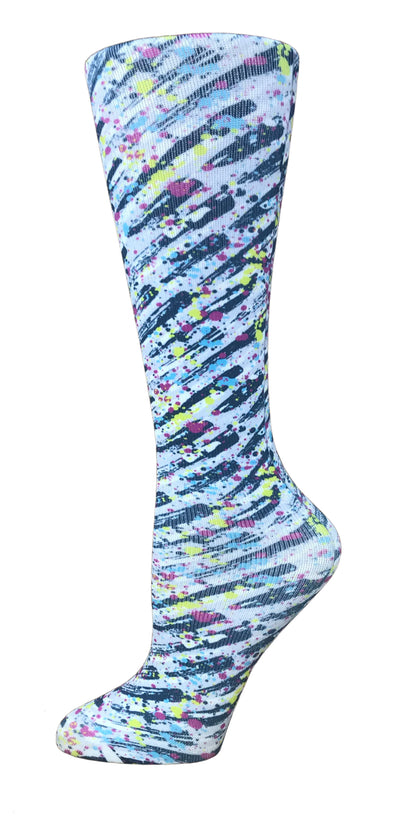 Brush Strokes- Printed Compression Socks -10-18 mmHg-Compression Socks-Med Spot Scrub Shop, LLC