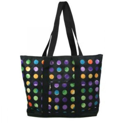 Black Polka Dot- Fashion Print Utility Tote-Accessories-Med Spot Scrub Shop, LLC