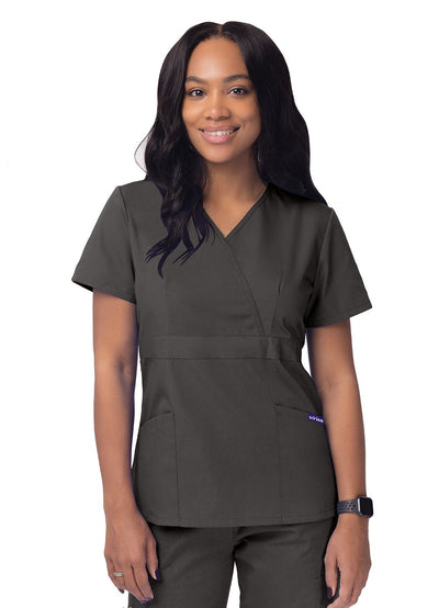 Women's Mock Wrap Top-Tops-Med Spot Scrub Shop, LLC